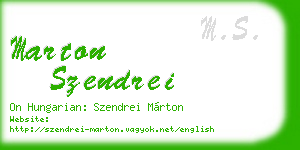 marton szendrei business card