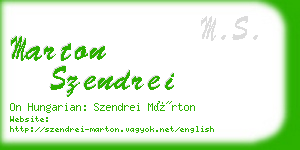 marton szendrei business card